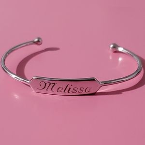 Vintage Engraved Name Melissa Small Cuff Bracelet Smaller Size for Small Wrists